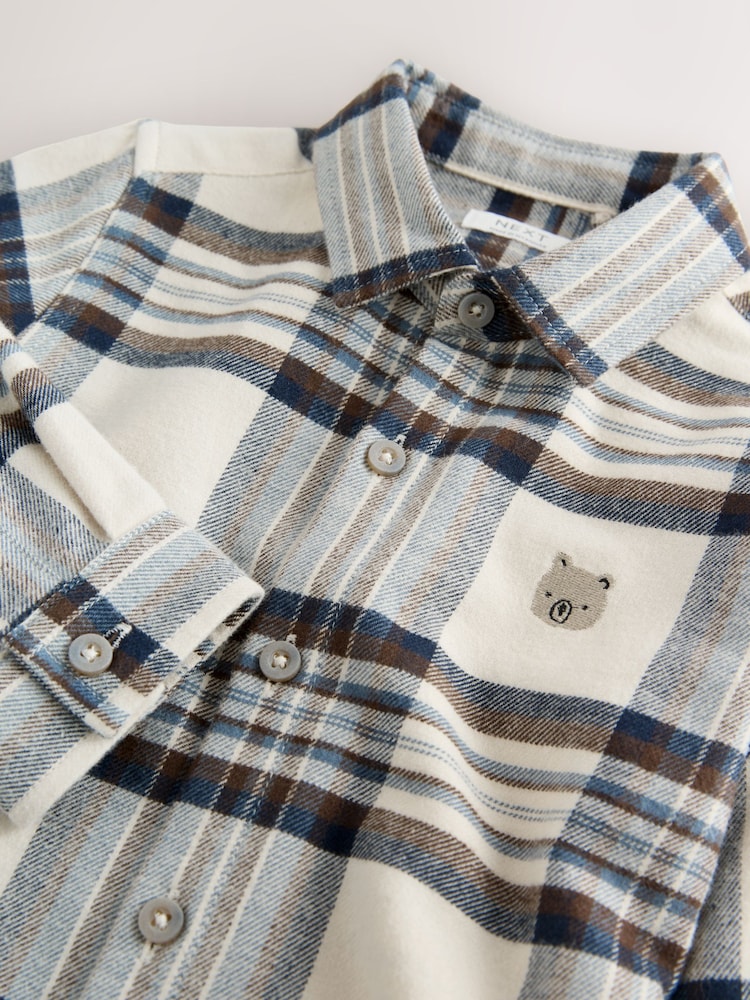 Blue/Ecru Long Sleeve Character Shirt (3mths-7yrs)