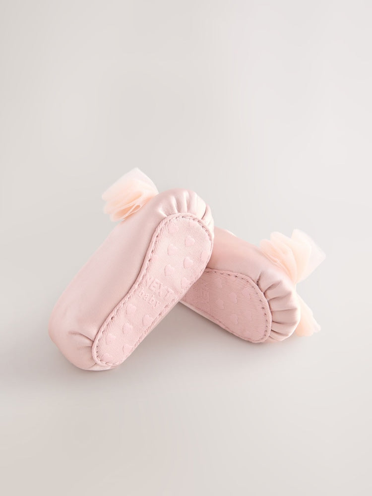 Pink Baby Bow Occassion Shoes (0-18mths)