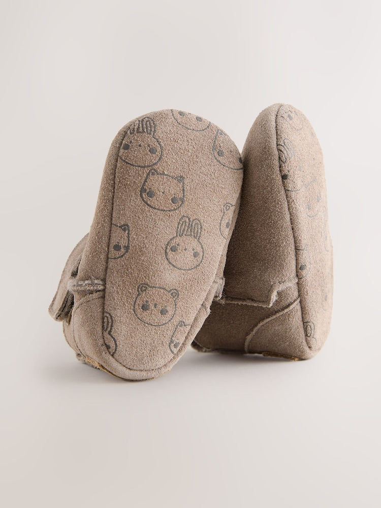 Mink Brown Suede Baby Pull-On Boots (0-24mths)