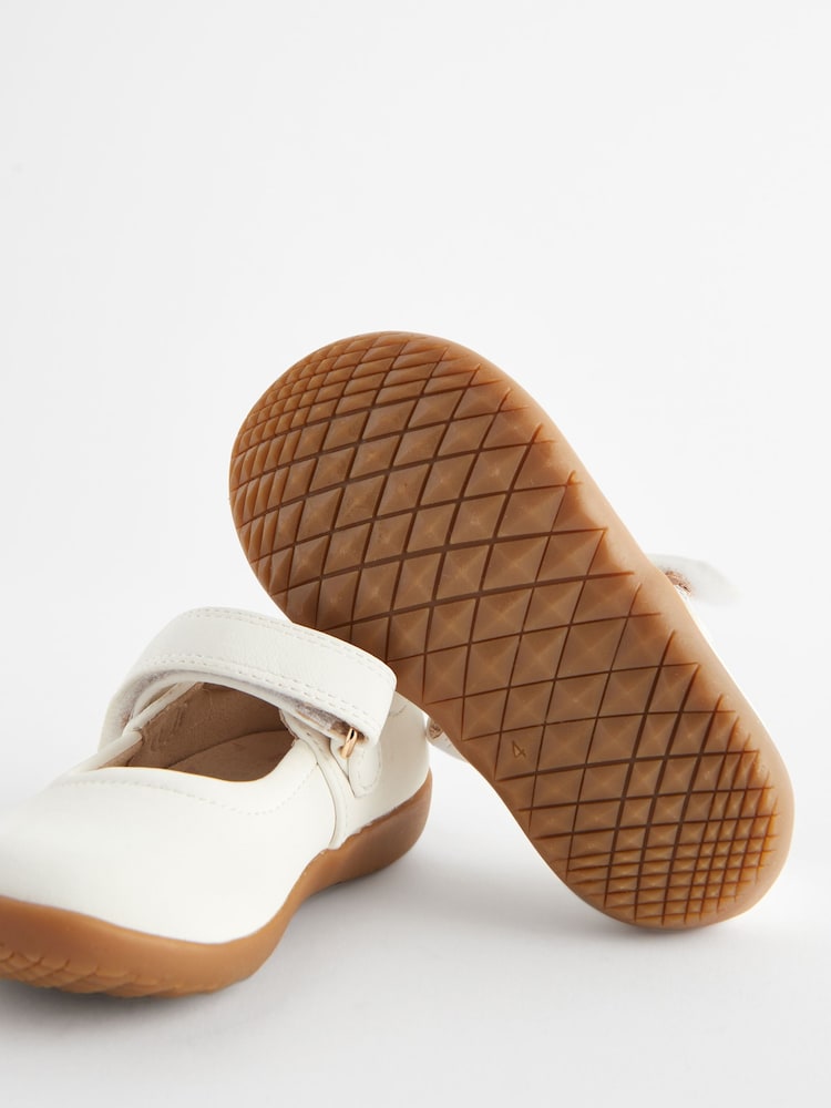 White Standard Fit (F) First Walker Mary Jane Shoes