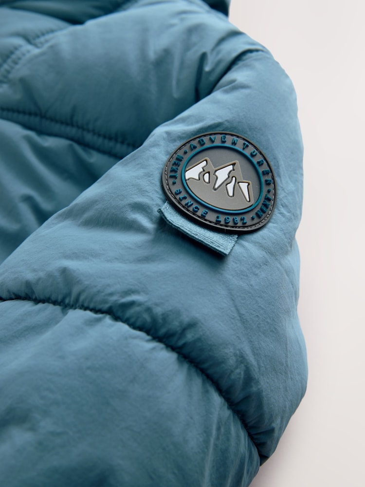 Blue Borg Lined Padded Shower Resistant Coat (3mths-7yrs)