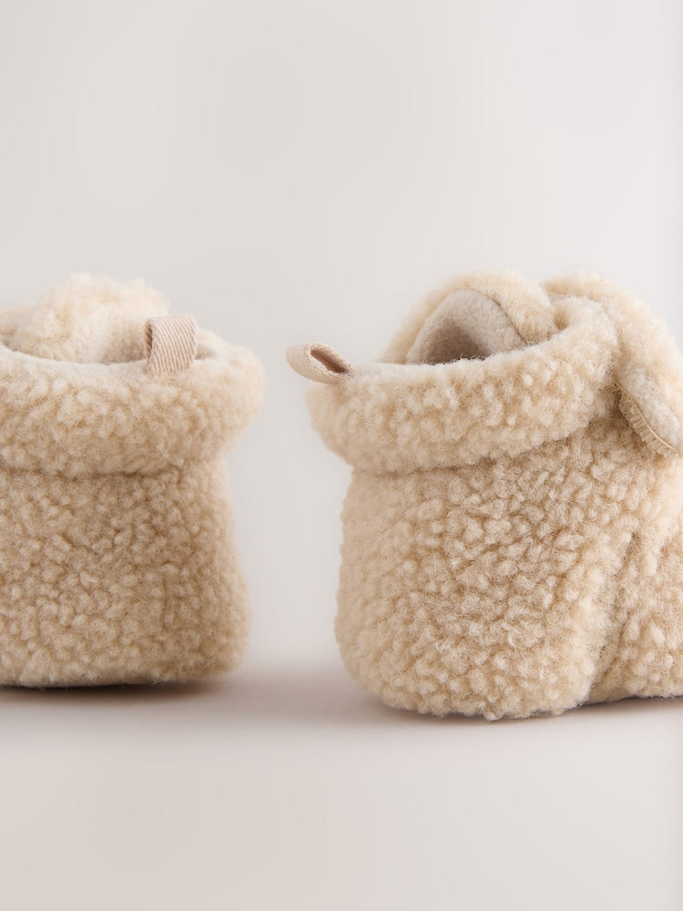 Neutral Borg Baby Touch Fastening Slipper Boots (0-2mths)