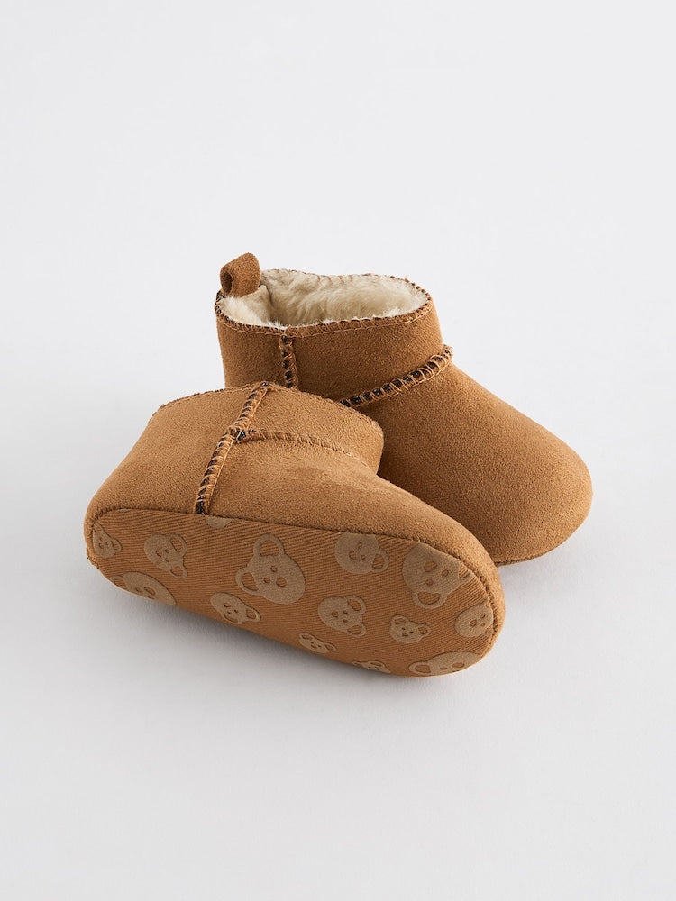 Tan Brown Warm Lined Baby Boots (0-2mths)