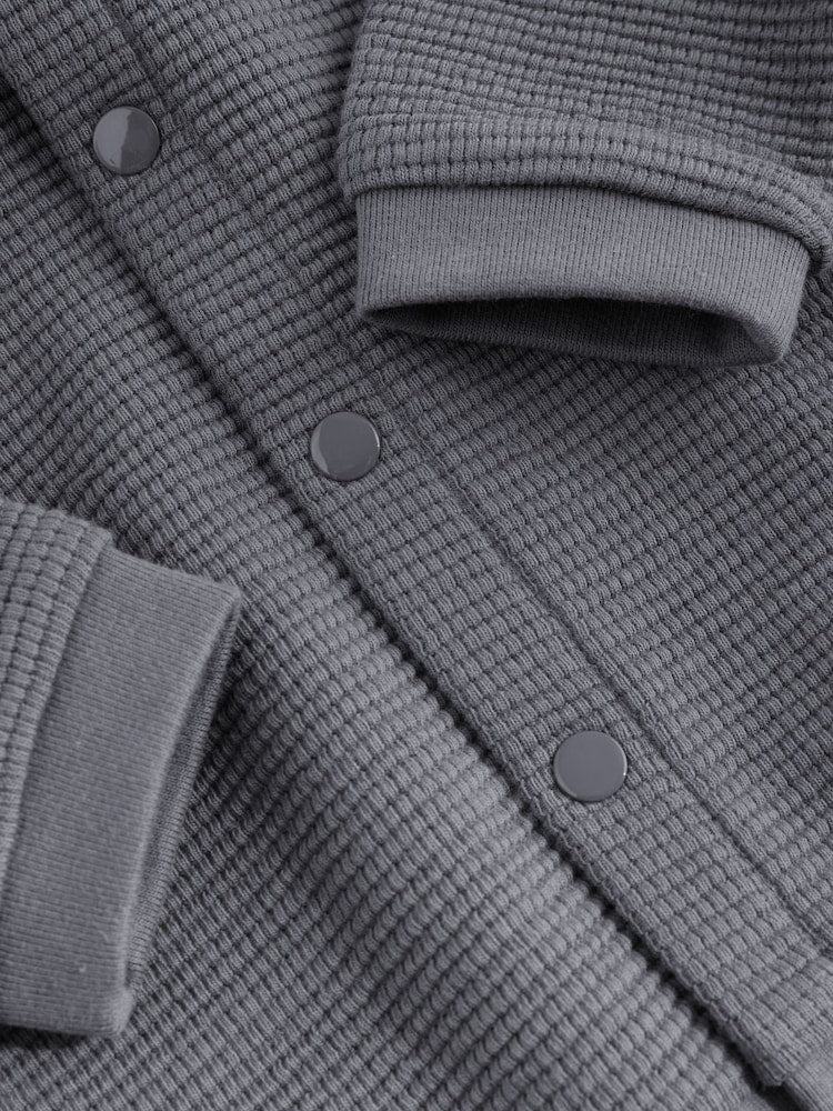 Charcoal Grey Lightweight Textured Jersey Baby Jacket