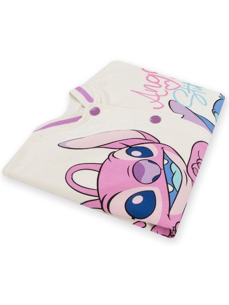 Character Pink 100% Cotton Disney Lilo And Stitch Varsity Jacket