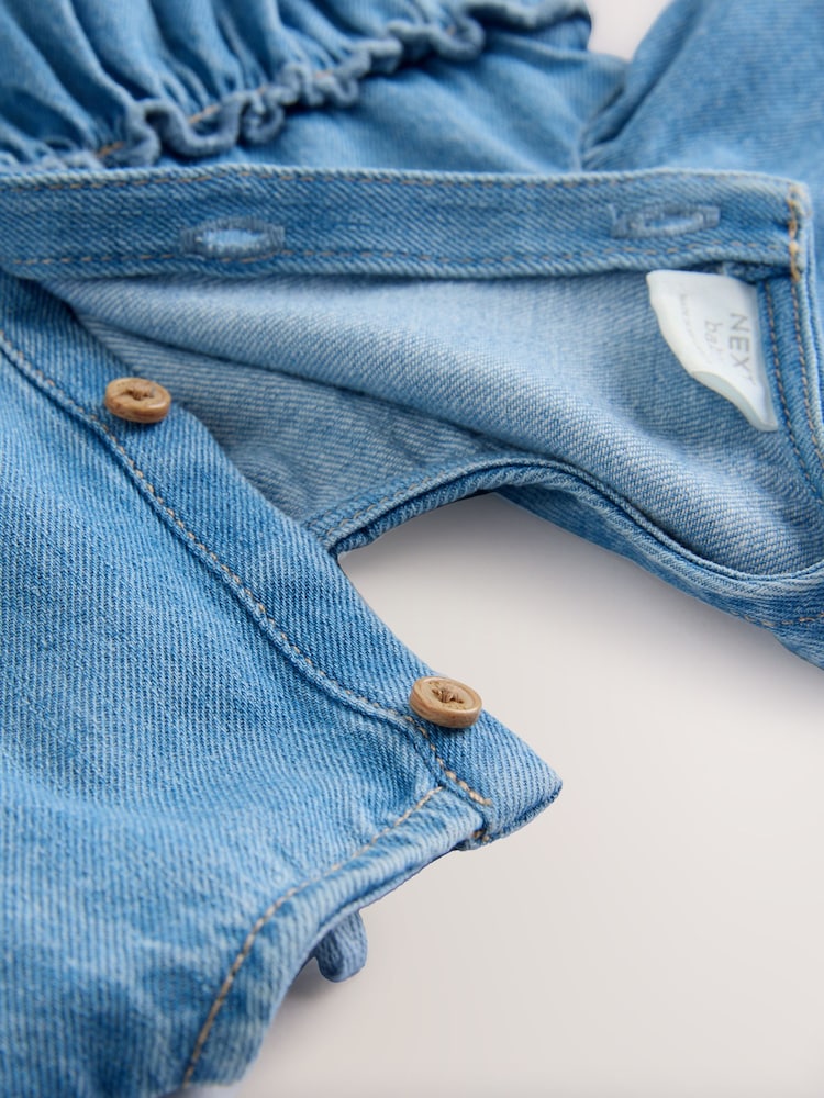 Denim Blue Baby Bloomer Rompers Set 2 Piece with Tights (0mths-3yrs)