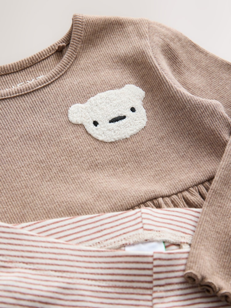 Neutral Bear Long Sleeve Dress and Leggings Set (3mths-7yrs)