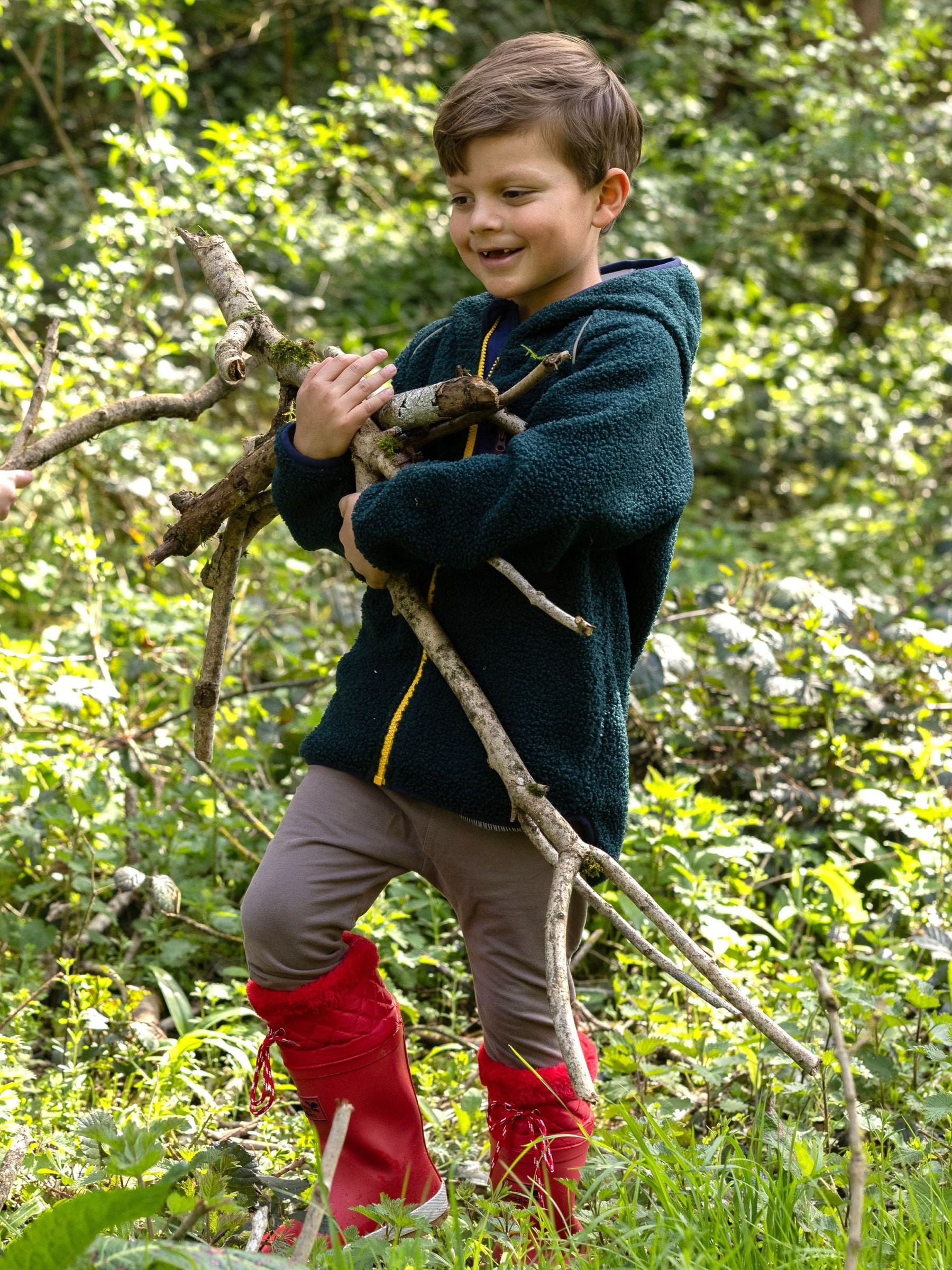 Dsiney Kidz - Muddy Puddles Green Borg Fleece Zip Jacket image 2