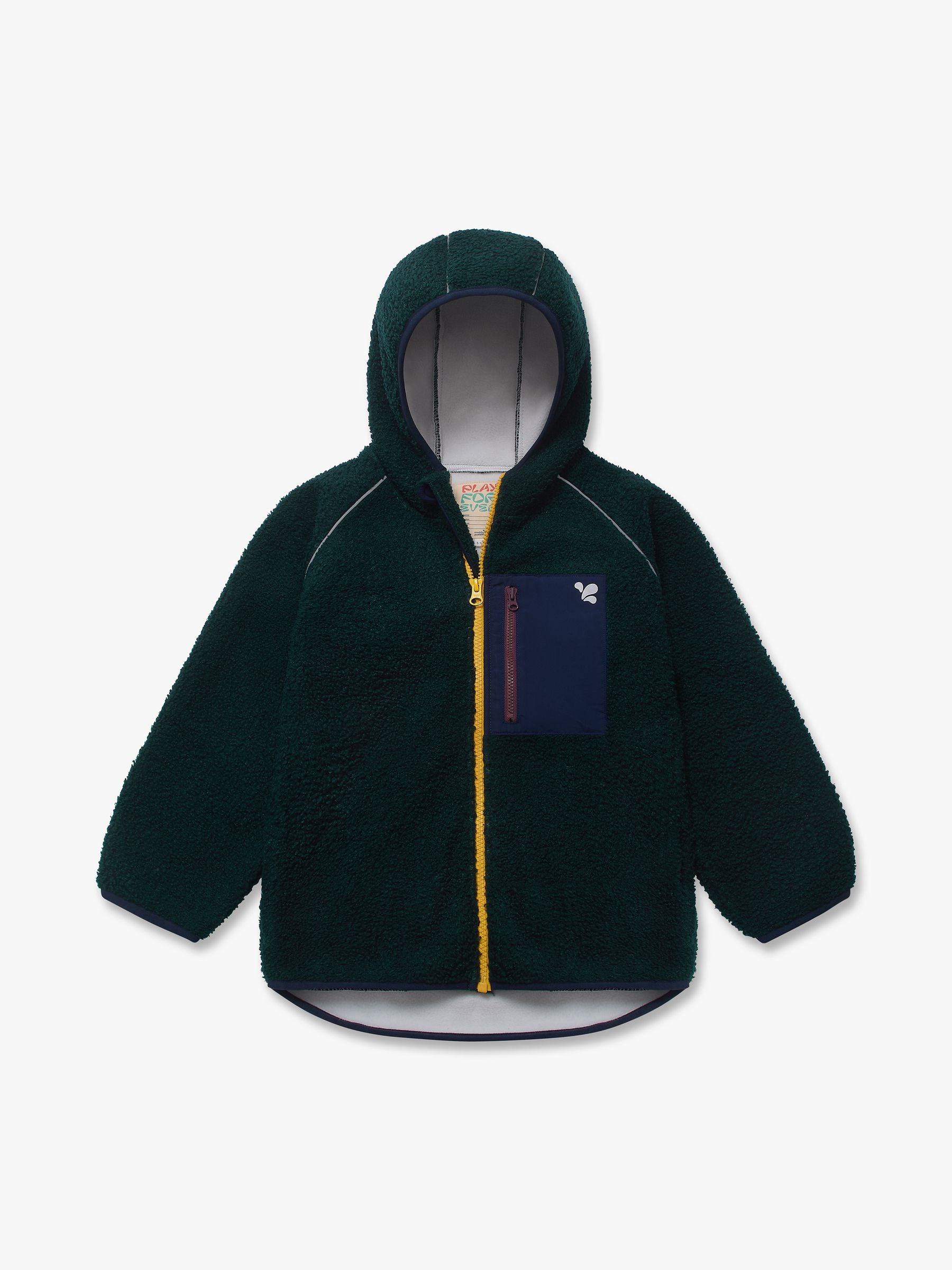 Dsiney Kidz - Muddy Puddles Green Borg Fleece Zip Jacket image 3