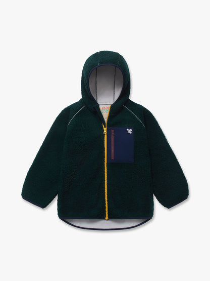 Dsiney Kidz - Muddy Puddles Green Borg Fleece Zip Jacket image 3