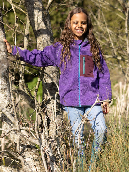 Dsiney Kidz - Muddy Puddles Purple Borg Fleece Zip Jacket image 1