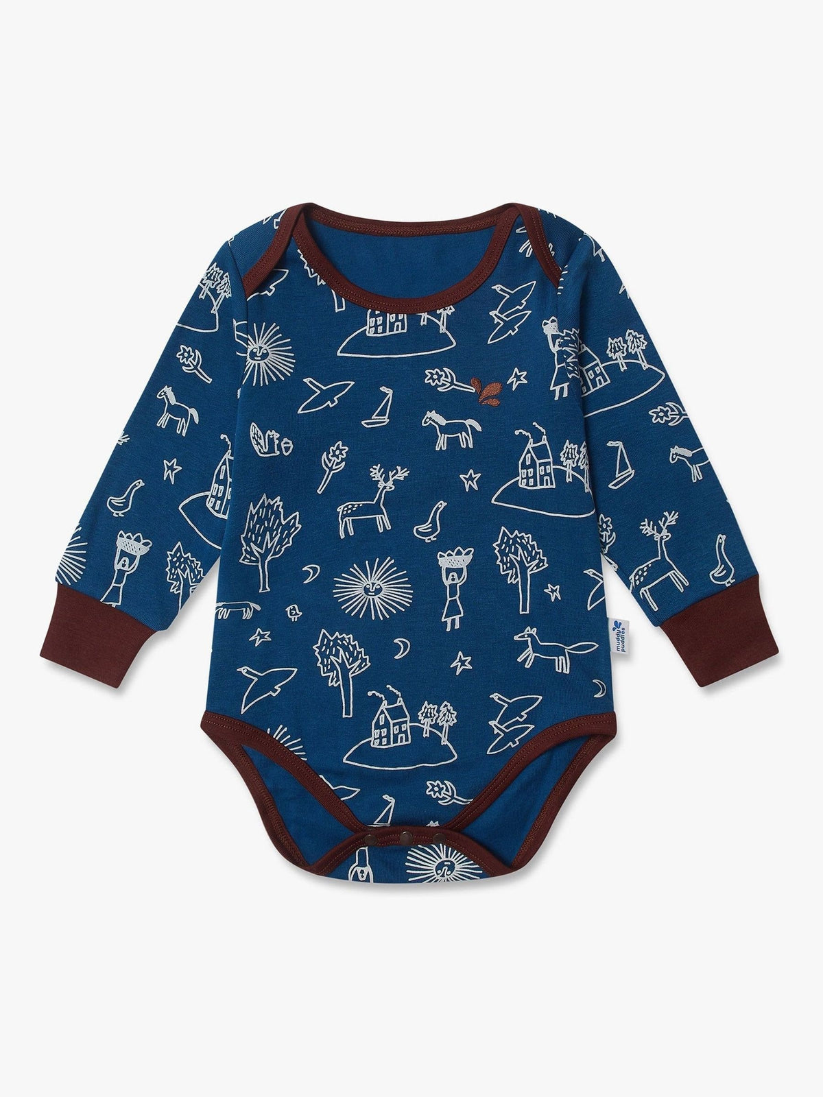 Dsiney Kidz - Muddy Puddles Blue Thermal Baselayer Babygrow image 1