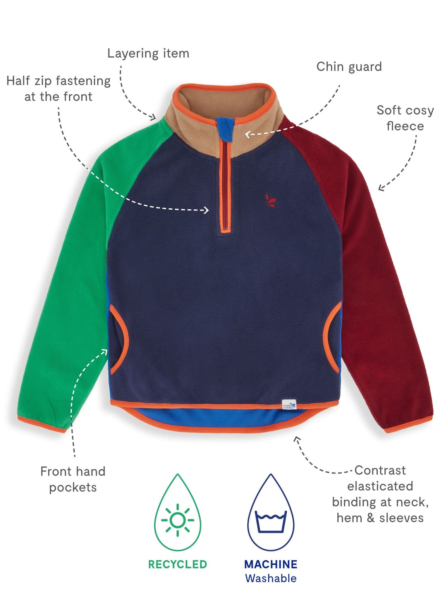 Dsiney Kidz - Muddy Puddles Blue Half Zip Polar Fleece image 4