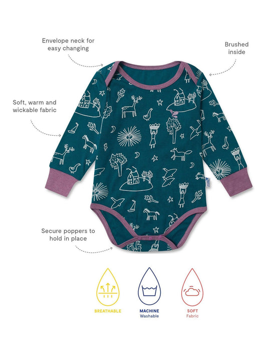 Dsiney Kidz - Muddy Puddles Green Thermal Baselayer Babygrow image 2