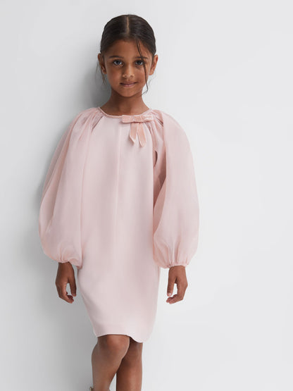 Dsiney Kidz - Reiss Pink Lauren Senior Blouson Sleeve Bow Dress image 1
