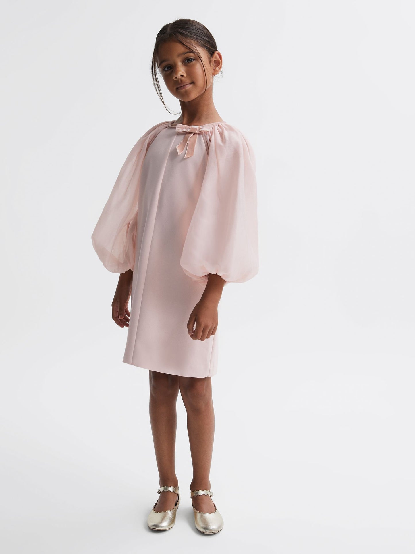 Dsiney Kidz - Reiss Pink Lauren Senior Blouson Sleeve Bow Dress image 3