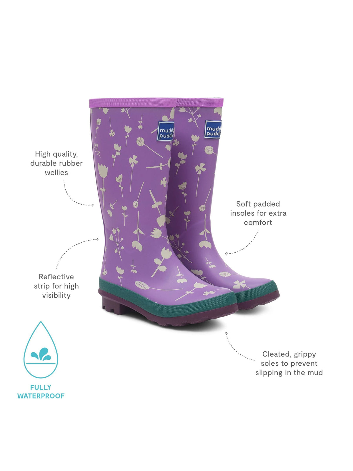 Dsiney Kidz - Muddy Puddles Purple Puddlestomper Wellies image 4