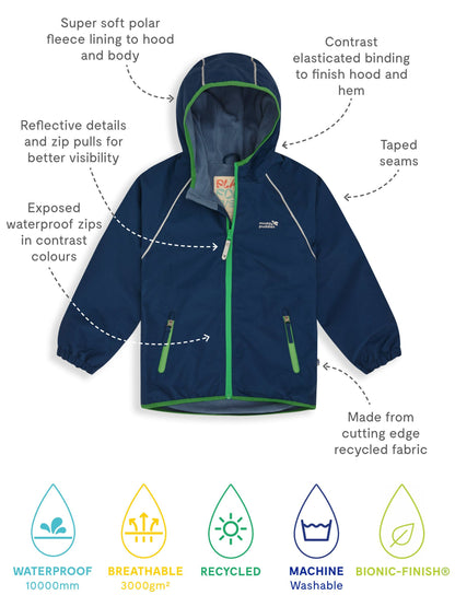Dsiney Kidz - Muddy Puddles Navy Blue Waterproof EcoSplash Jacket image 7