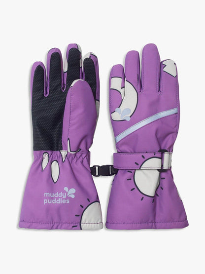 Muddy Puddles Purple Waterproof Ski Gloves - image 1