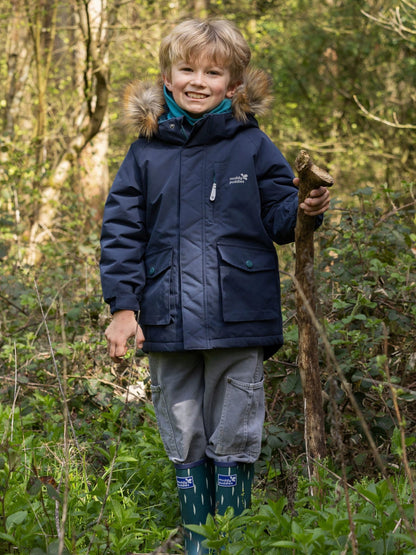 Muddy Puddles Navy Blue Waterproof Parka Jacket - image 1