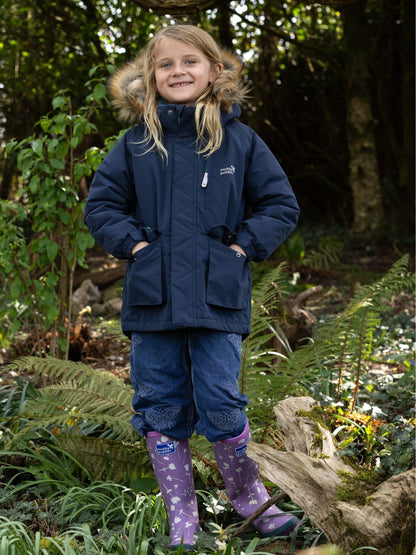 Muddy Puddles Navy Blue Waterproof Parka Jacket - image 2