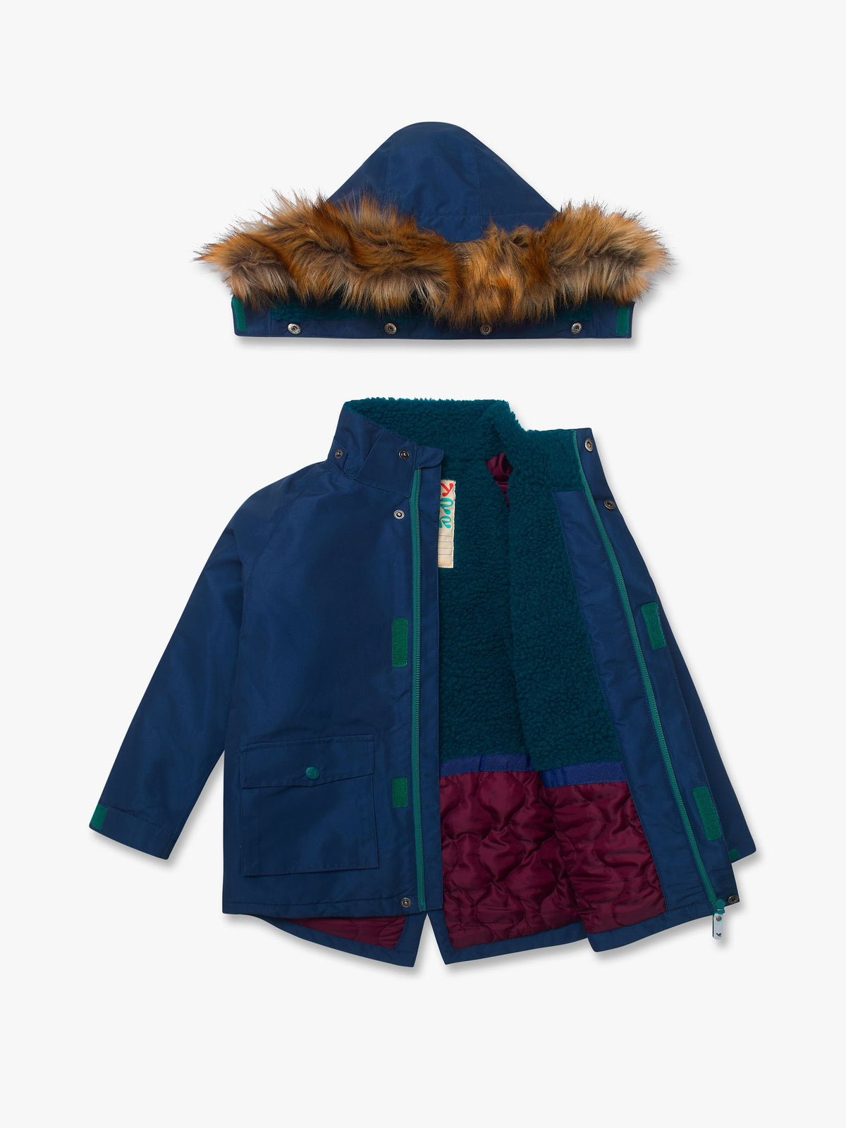Muddy Puddles Navy Blue Waterproof Parka Jacket - image 5