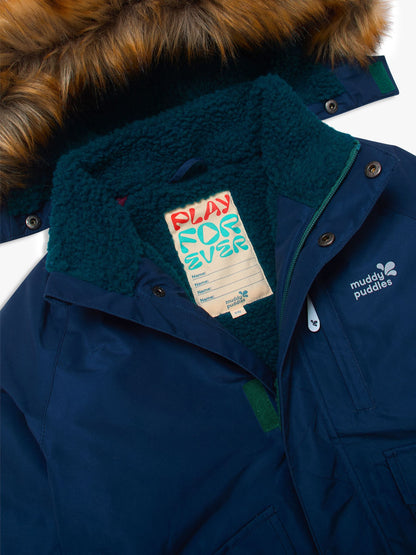 Muddy Puddles Navy Blue Waterproof Parka Jacket - image 7