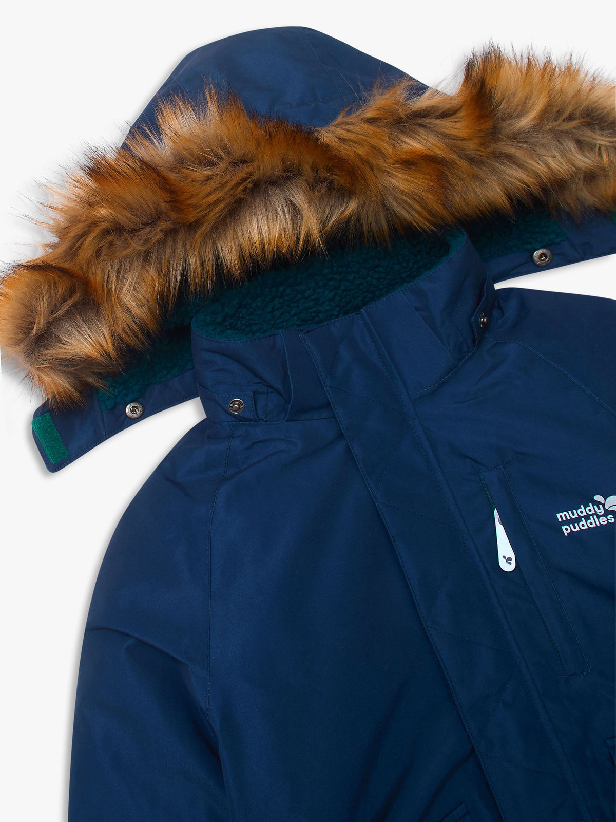 Muddy Puddles Navy Blue Waterproof Parka Jacket - image 8