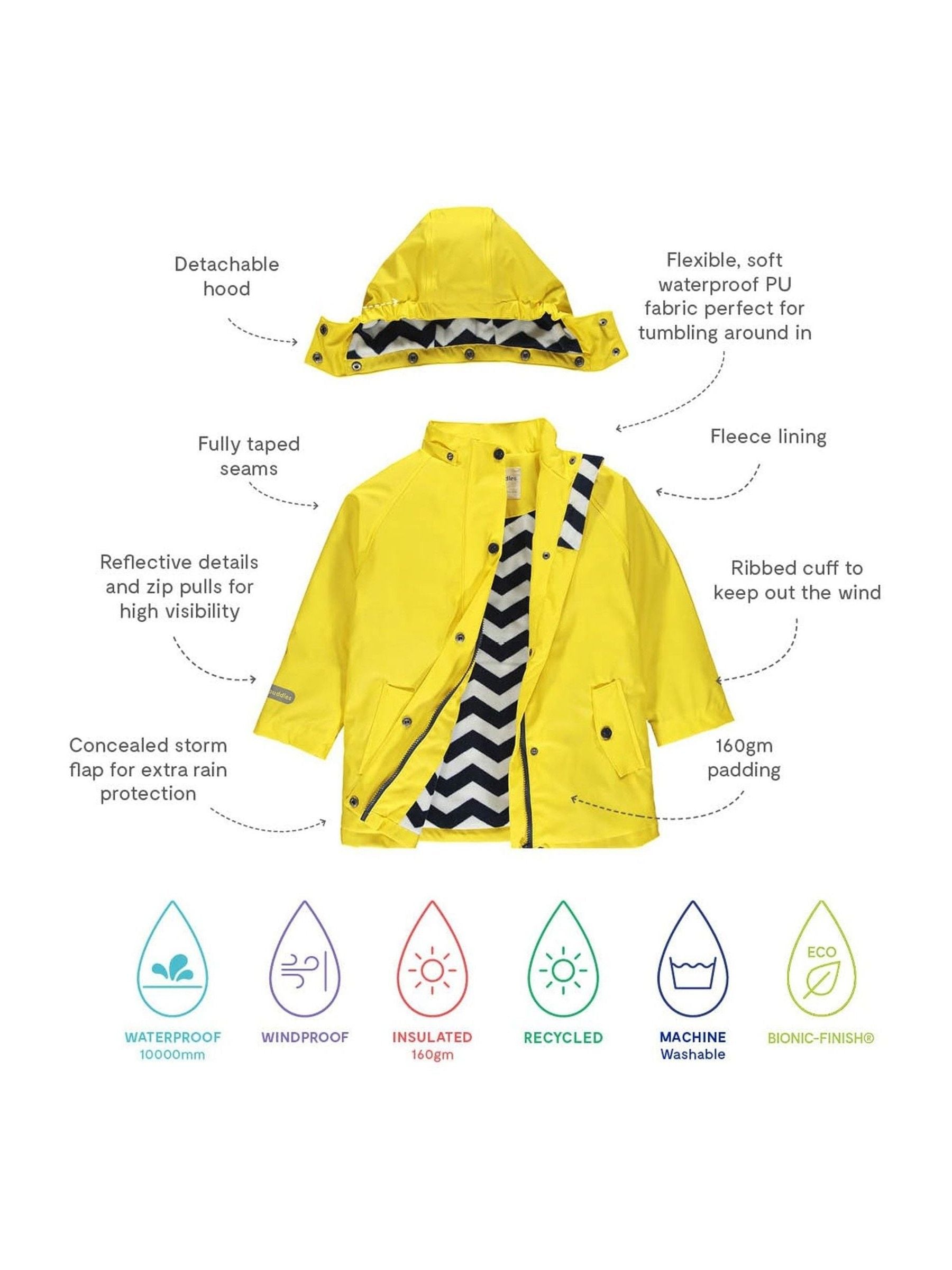 Dsiney Kidz - Muddy Puddles Yellow Waterproof Insulated Puddleflex Jacket image 5
