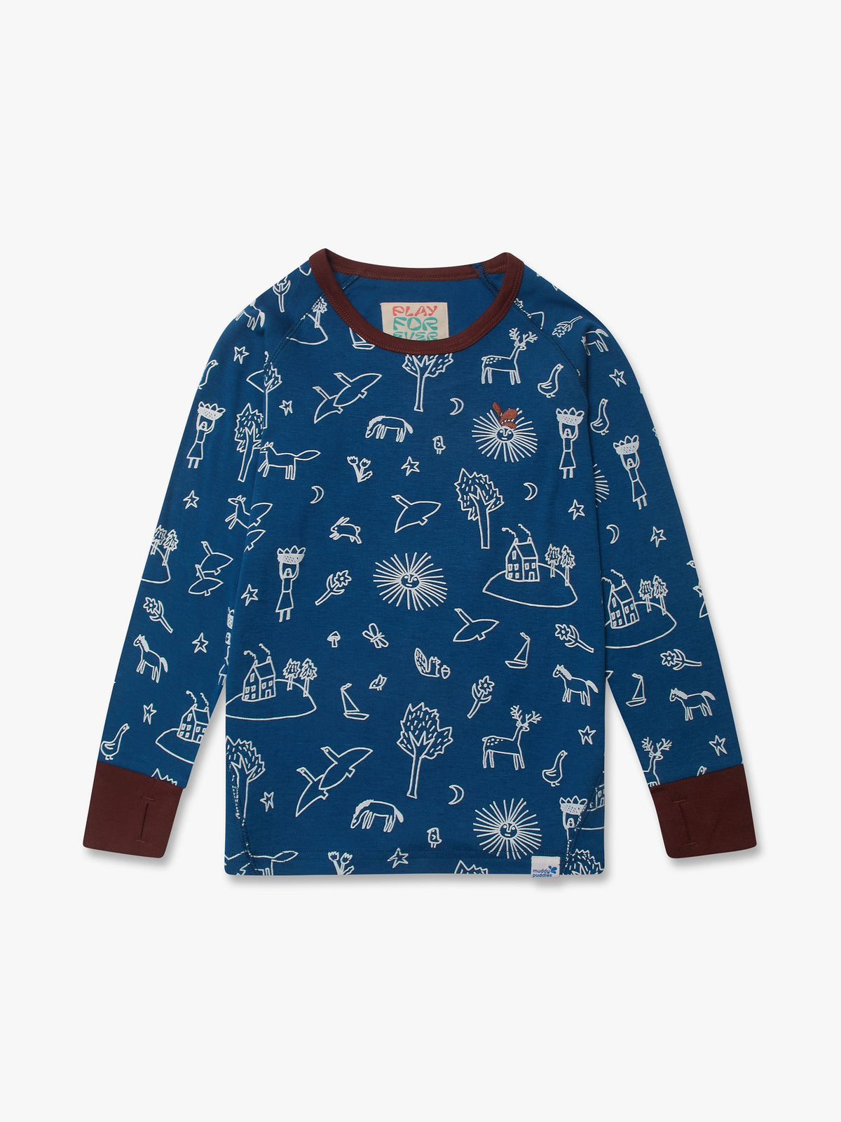 Dsiney Kidz - Muddy Puddles Blue Thermal Baselayer Top image 3