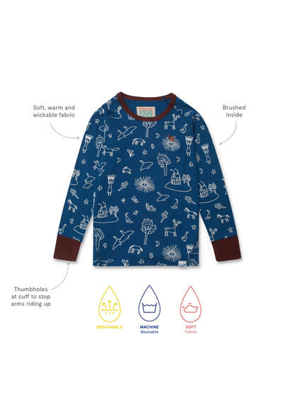 Dsiney Kidz - Muddy Puddles Blue Thermal Baselayer Top image 4
