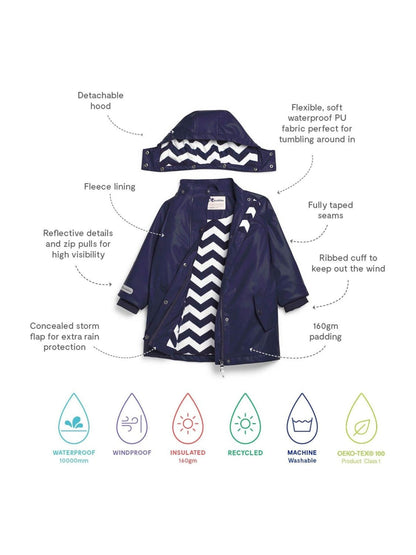 Dsiney Kidz - Muddy Puddles Blue Waterproof Insulated Puddleflex Jacket image 3