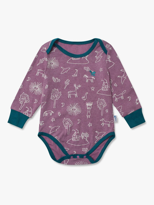Dsiney Kidz - Muddy Puddles Purple Thermal Baselayer Babygrow image 1