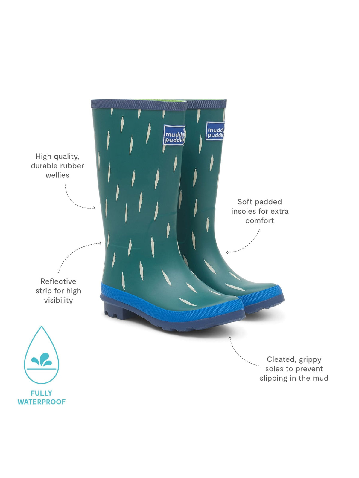 Dsiney Kidz - Muddy Puddles Green Puddlestomper Wellies image 3