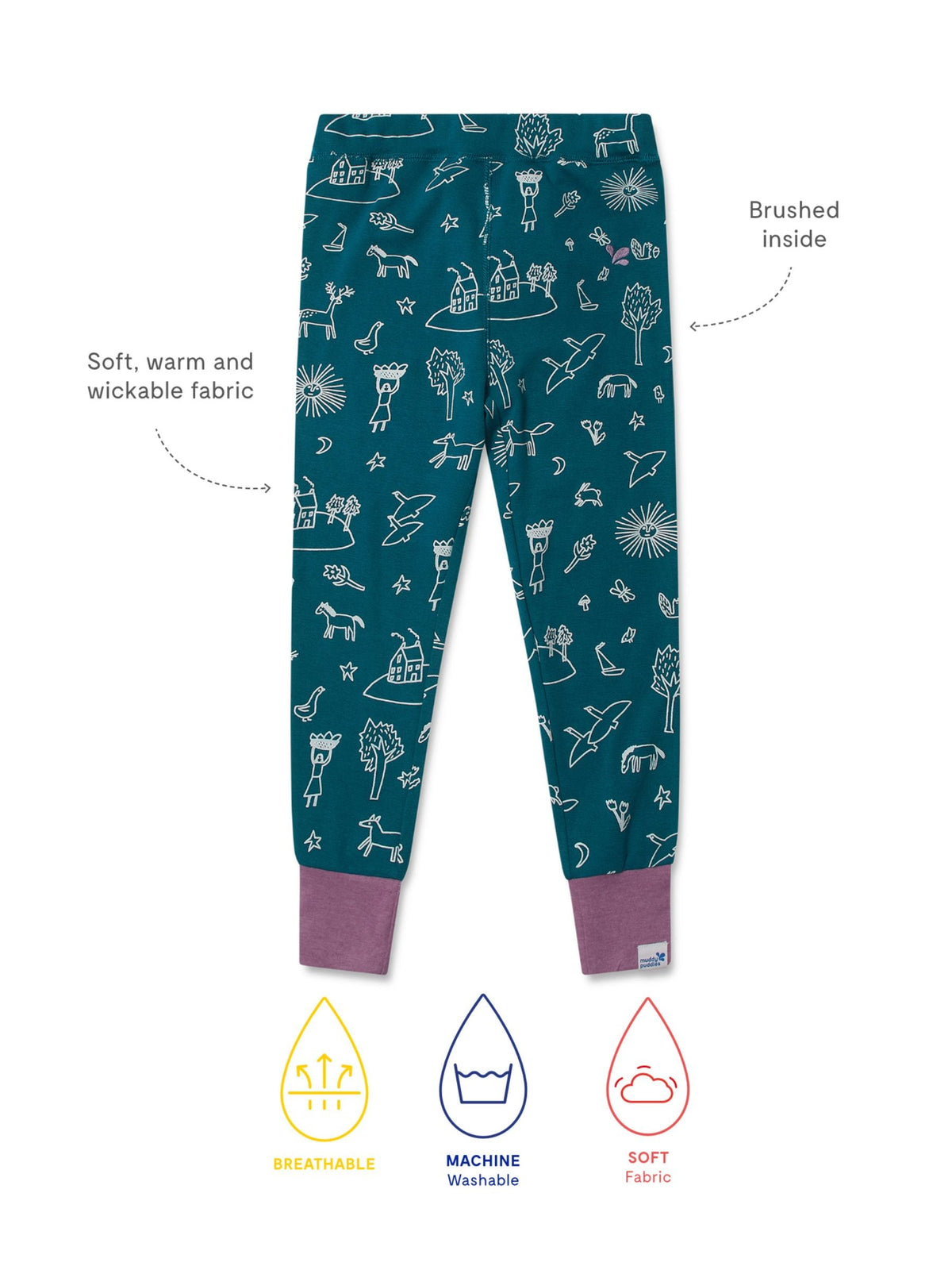 Dsiney Kidz - Muddy Puddles Green Thermal Baselayer Leggings image 4