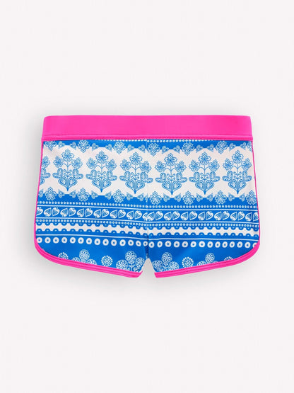 Boden Blue Patterned Swim Shorts image 2