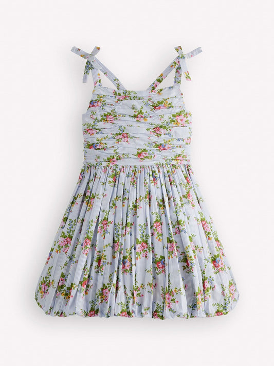 Boden Blue Ruched Bodice Bubble Dress image 1