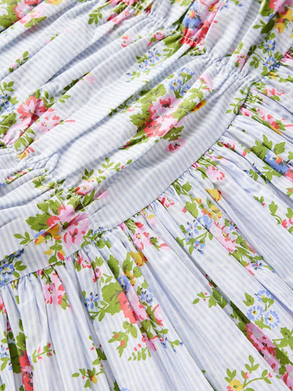 Boden Blue Ruched Bodice Bubble Dress image 3