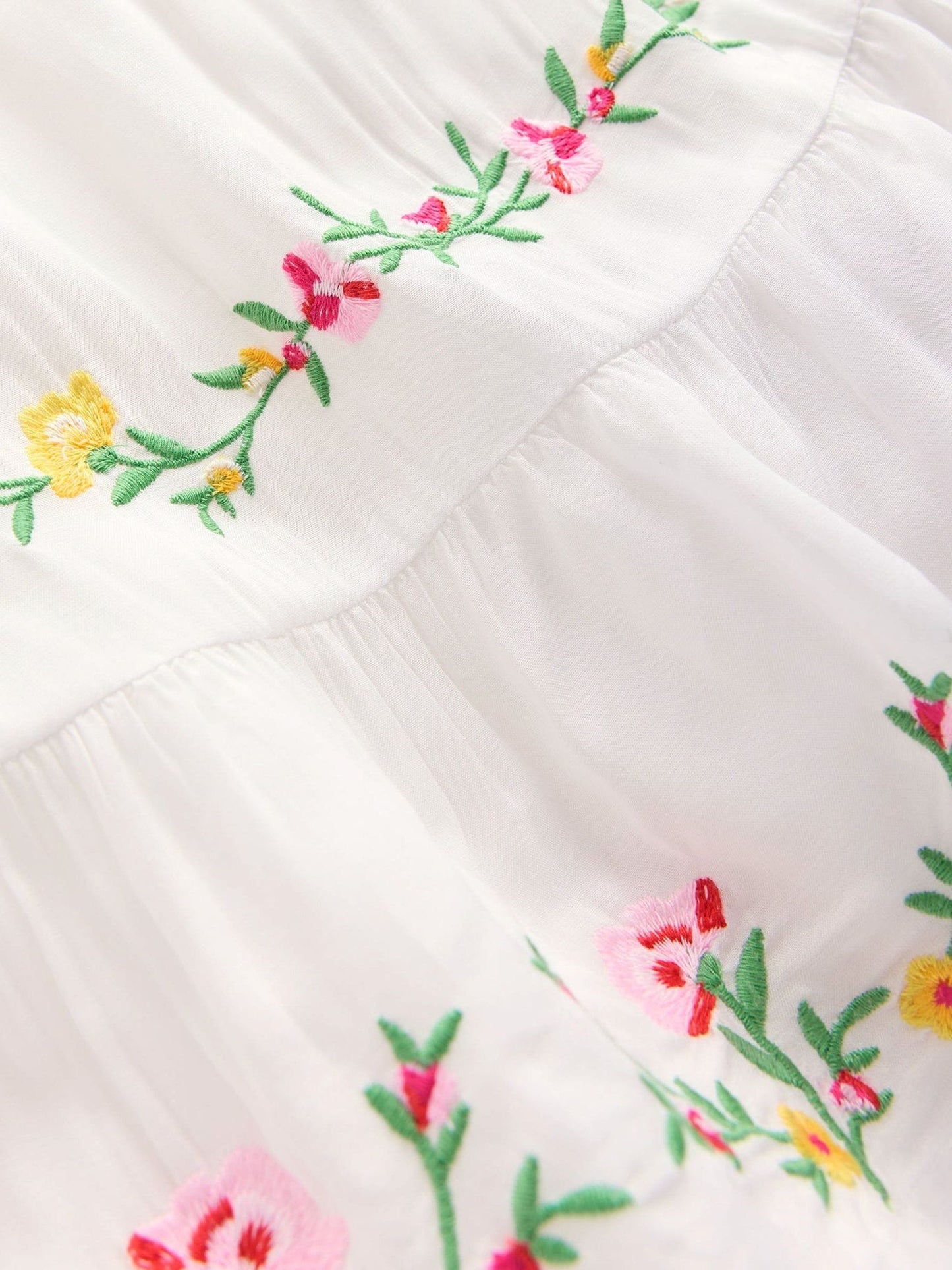 Boden Cream Shirred Bow Back Detail Dress image 3