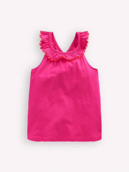 Dsiney Kidz - Boden Pink Ruffle Neck Trim Top image 1
