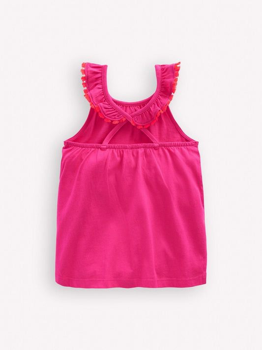 Dsiney Kidz - Boden Pink Ruffle Neck Trim Top image 2