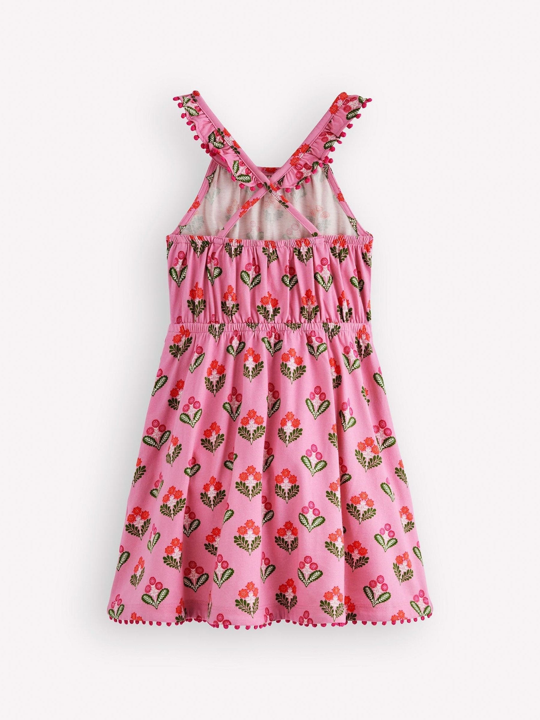 Boden Pink Ruffle Neck Trim Dress image 2