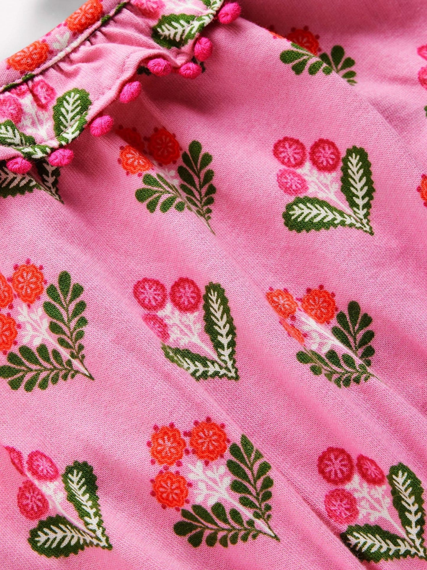 Boden Pink Ruffle Neck Trim Dress image 3