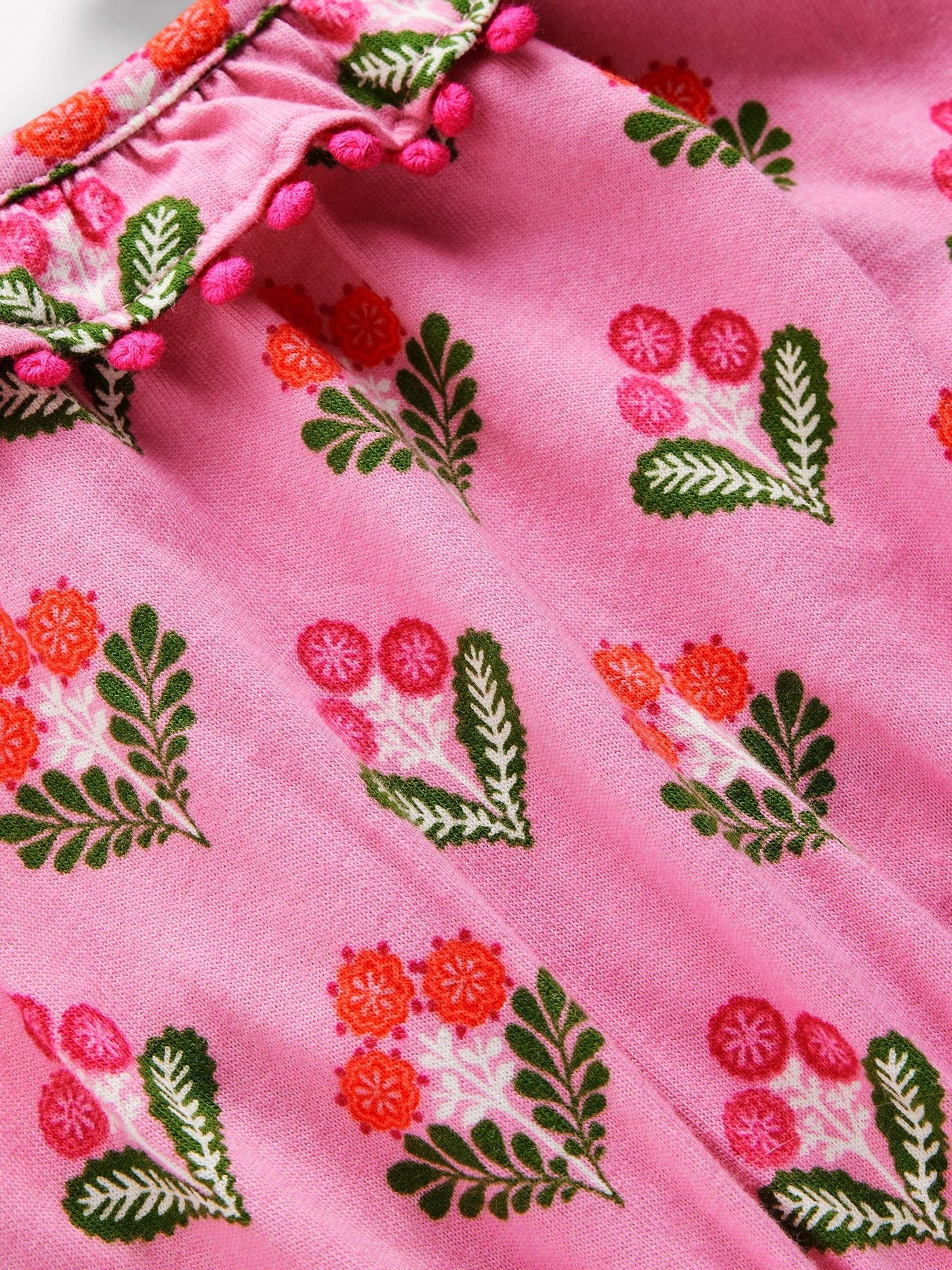 Boden Pink Ruffle Neck Trim Dress image 3