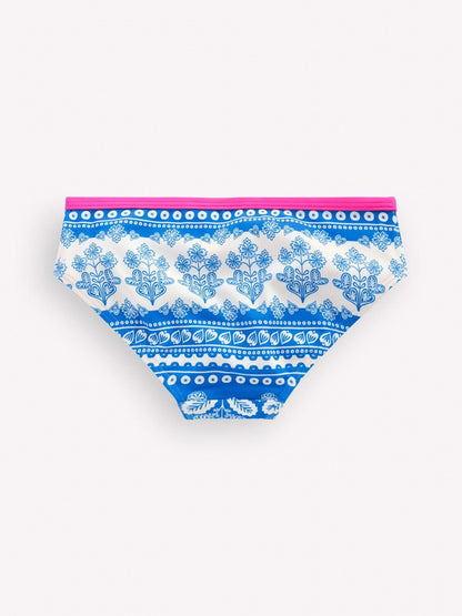 Boden Blue Patterned Bikini Bottoms image 1