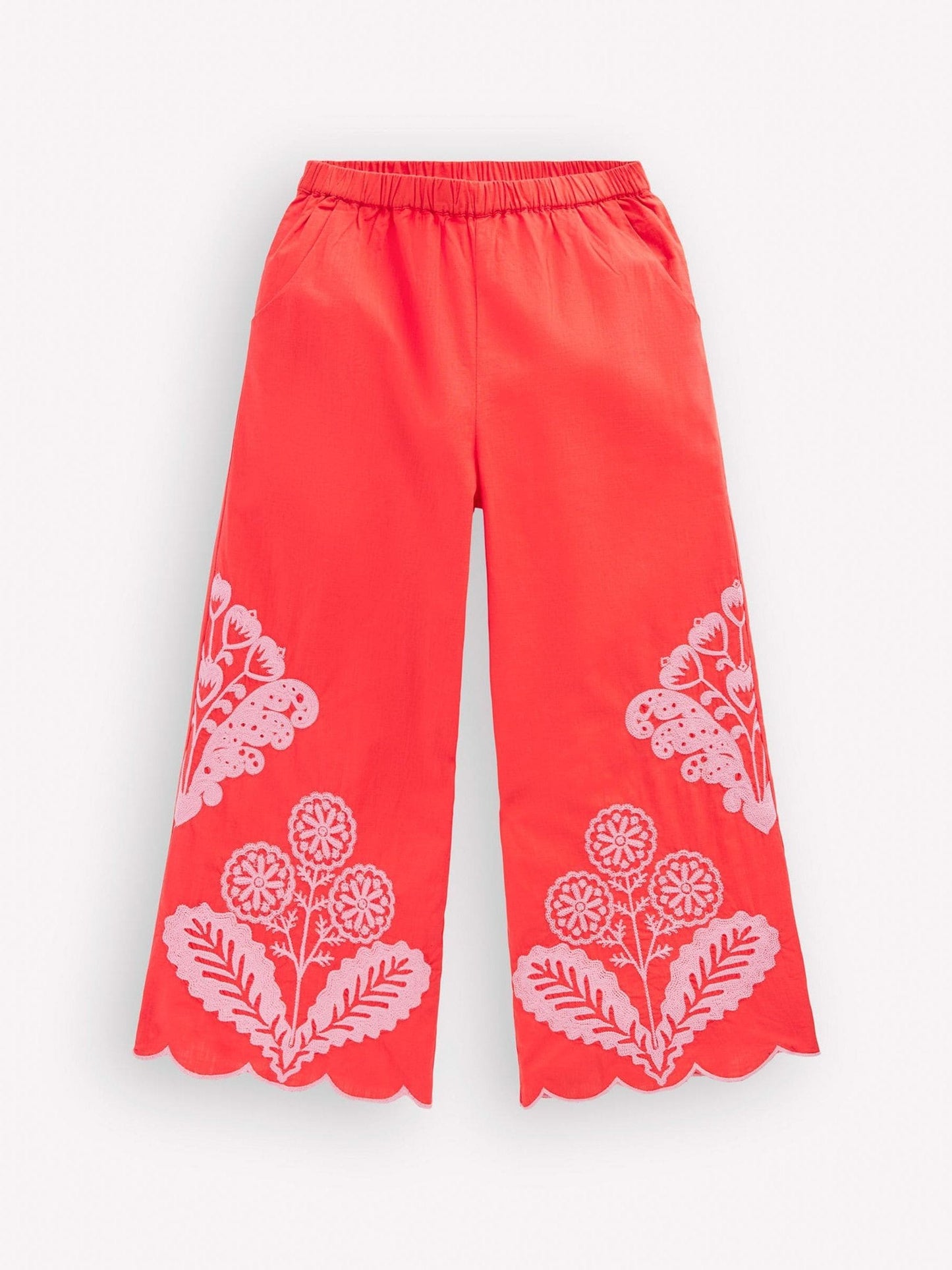 Boden Red Scallop Hem Trousers image 1
