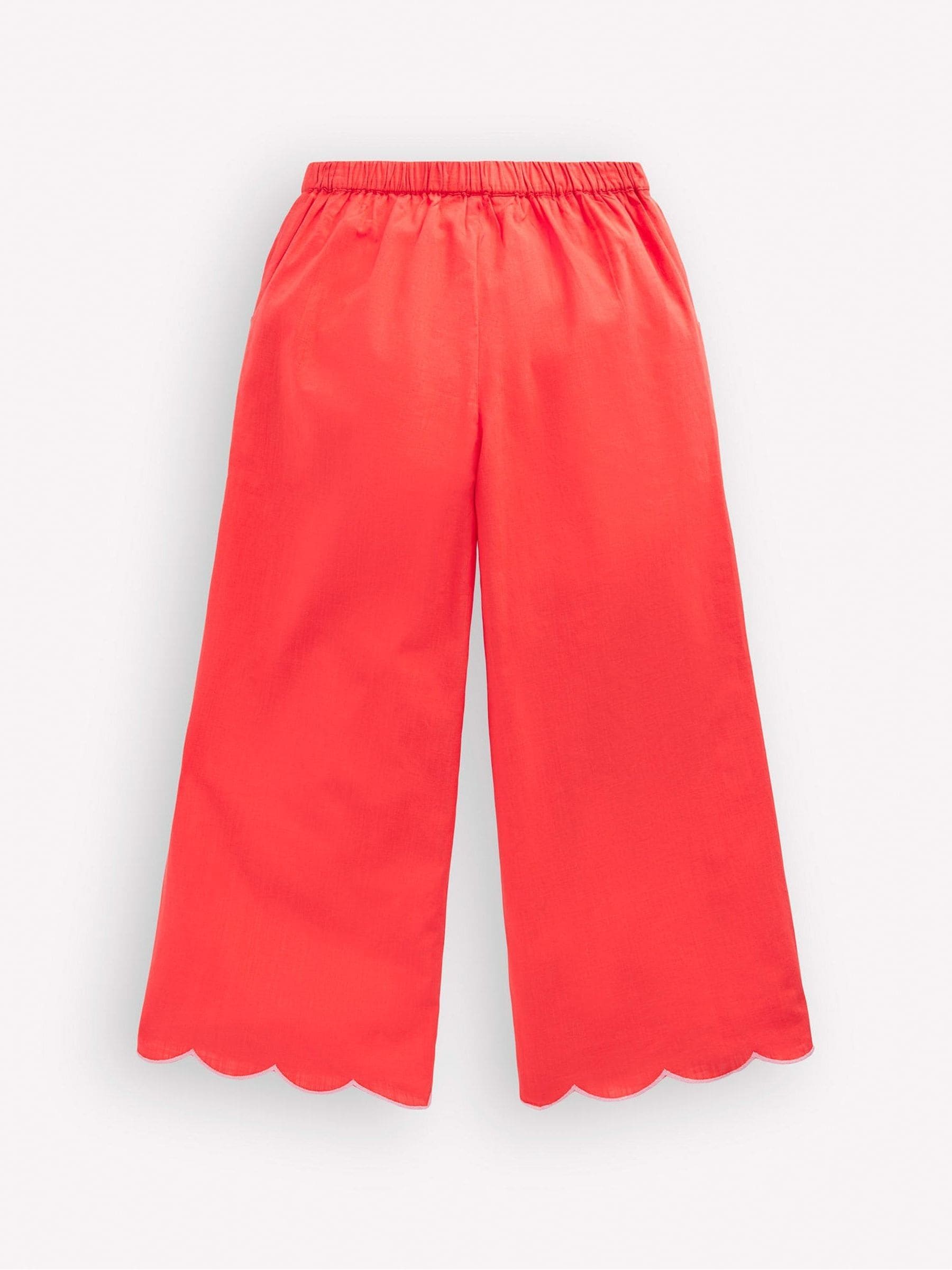 Boden Red Scallop Hem Trousers image 2
