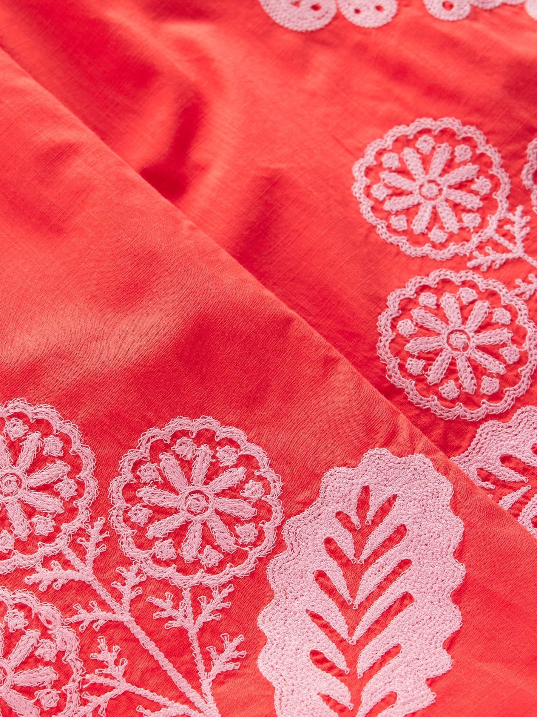 Boden Red Scallop Hem Trousers image 3