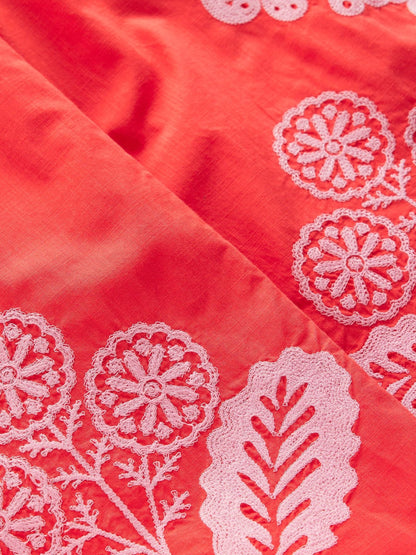 Boden Red Scallop Hem Trousers image 3