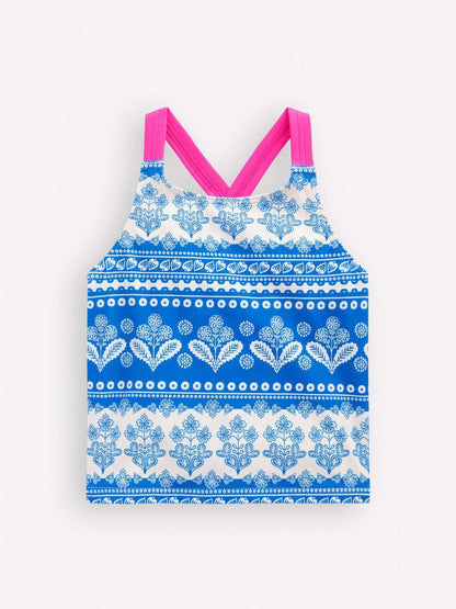 Boden Blue Cross-Back Tankini Top image 1